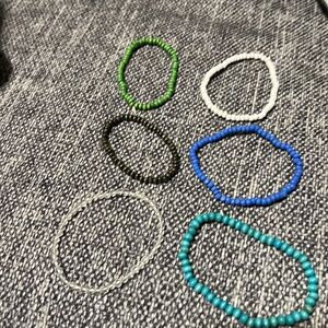 Bundle of 6 Beaded Stretch Bracelets
